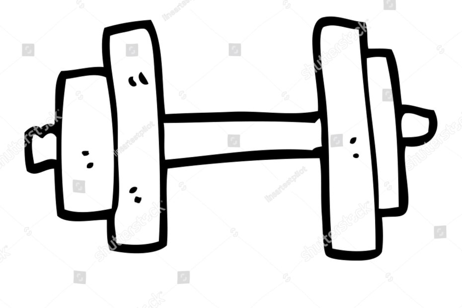 Line Drawing Cartoon Gym Weights Stock Illustration 1180817137 Shutterstock