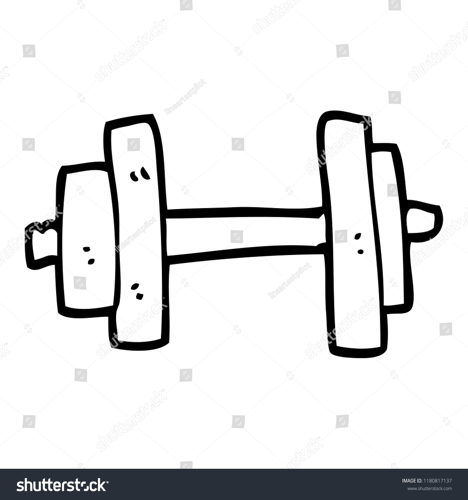 Line Drawing Cartoon Gym Weights Stock Illustration 1180817137 Shutterstock