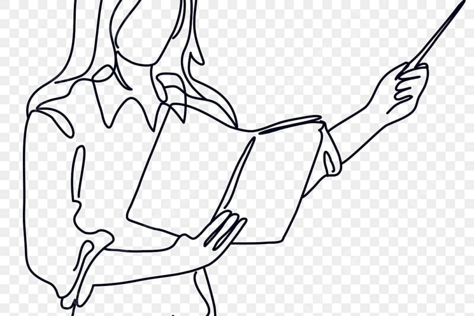 Line Drawing Female Teacher Teacher Drawing Wing Drawing Female Drawing PNG And Vector With Transparent Background For Free Download