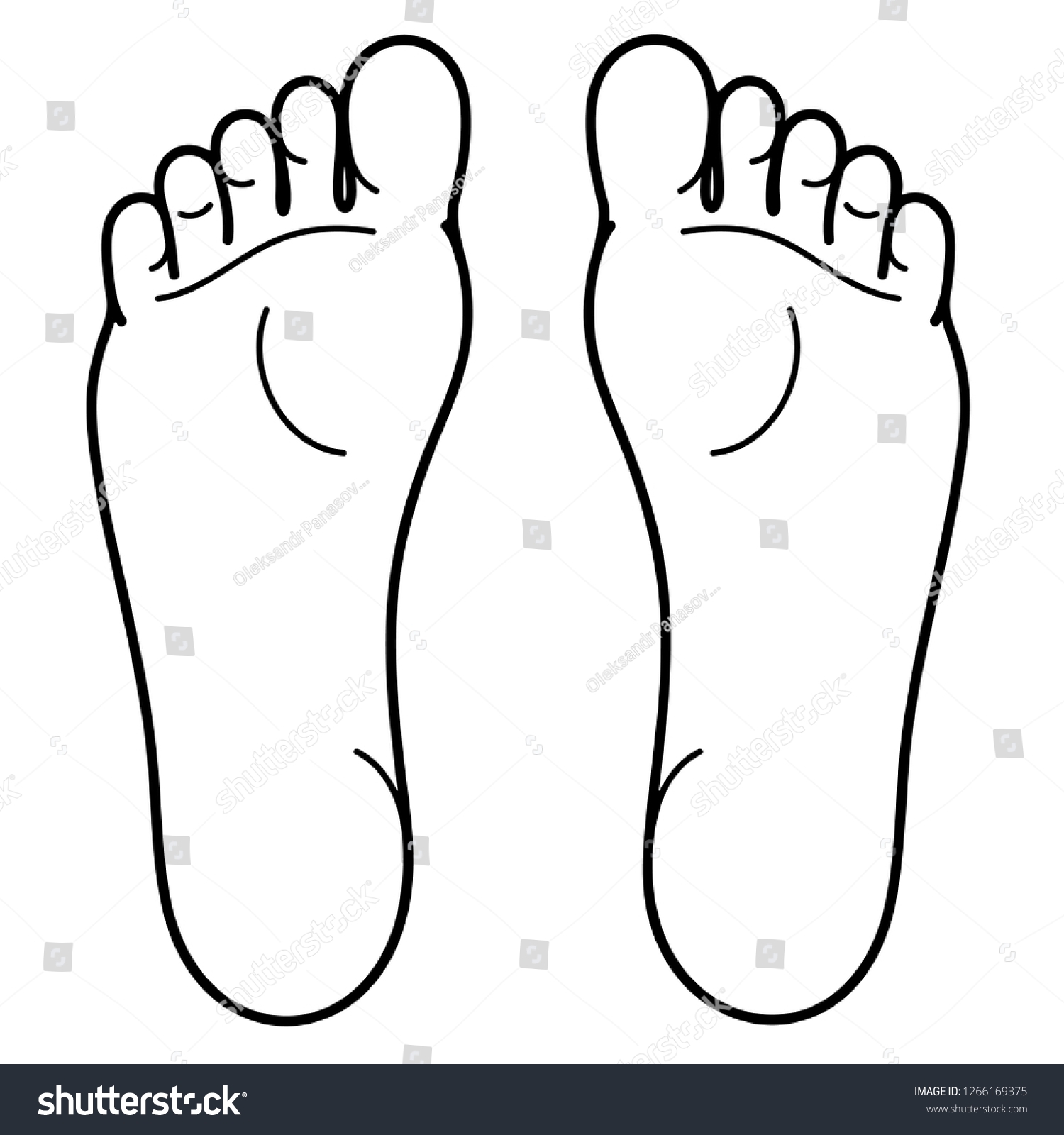 Line Drawing Left Right Foot Soles Stock Vector Royalty Free 