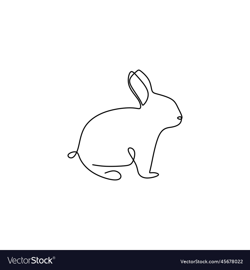 Line Drawings Keep On Rabbit Animals Simple Lines Vector Image