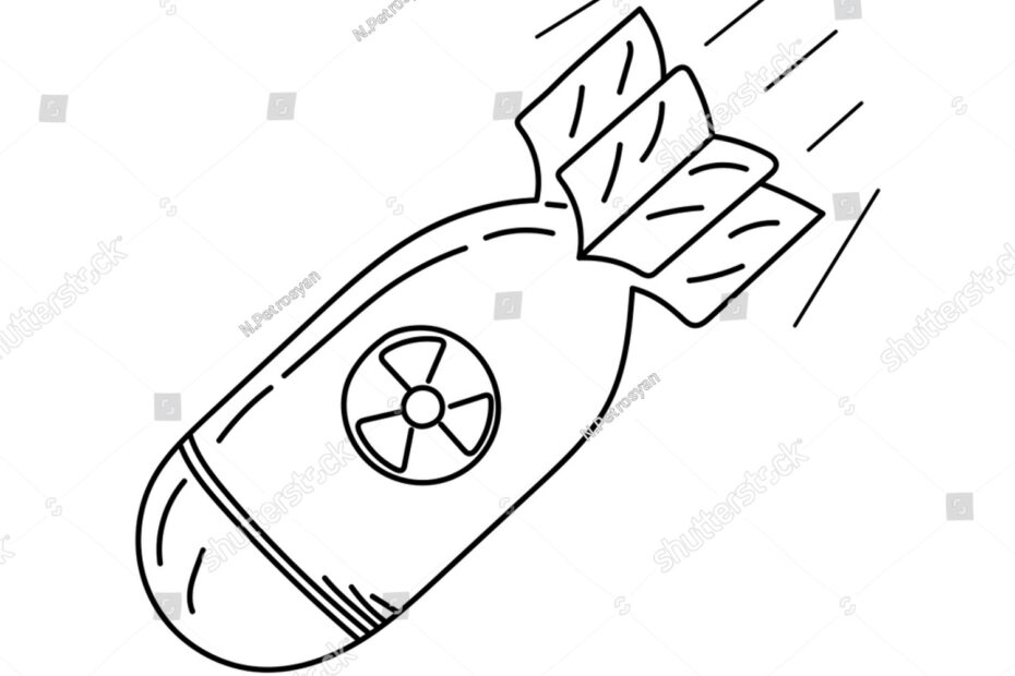 Linear Atomic Bomb Hand Drawn Nuclear Stock Vector Royalty Free 2163276387 Shutterstock
