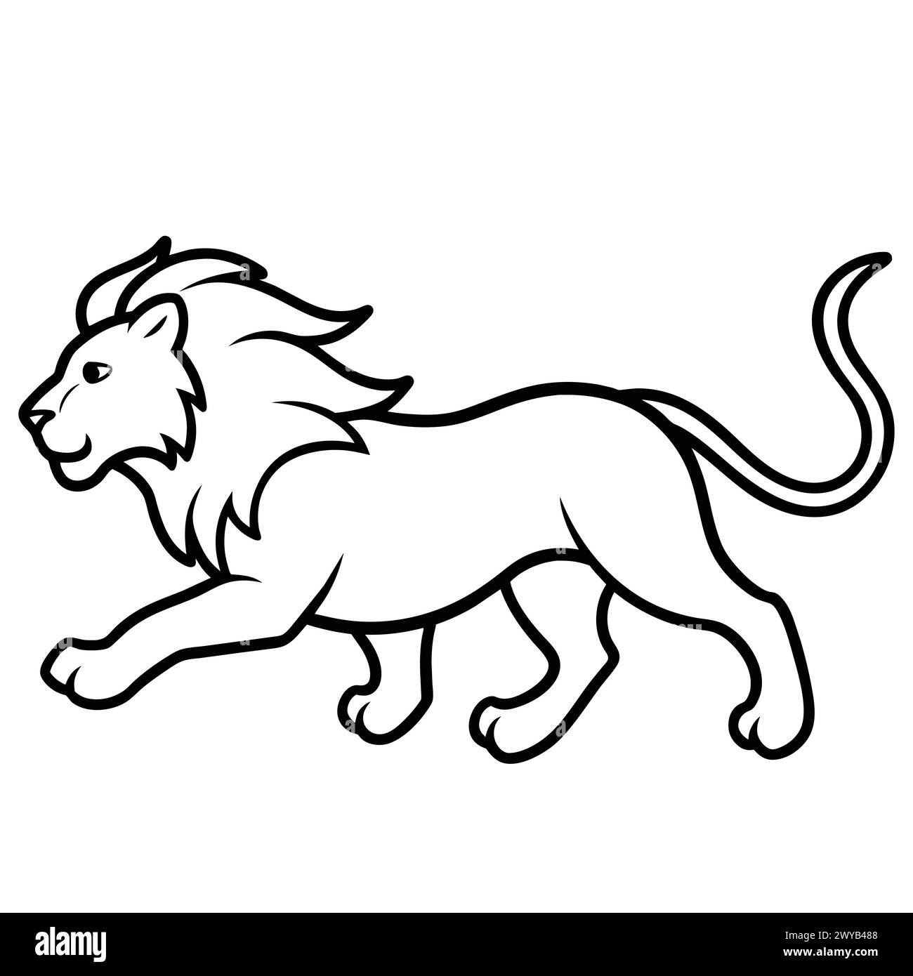 Lion Line Drawing Hi res Stock Photography And Images Alamy