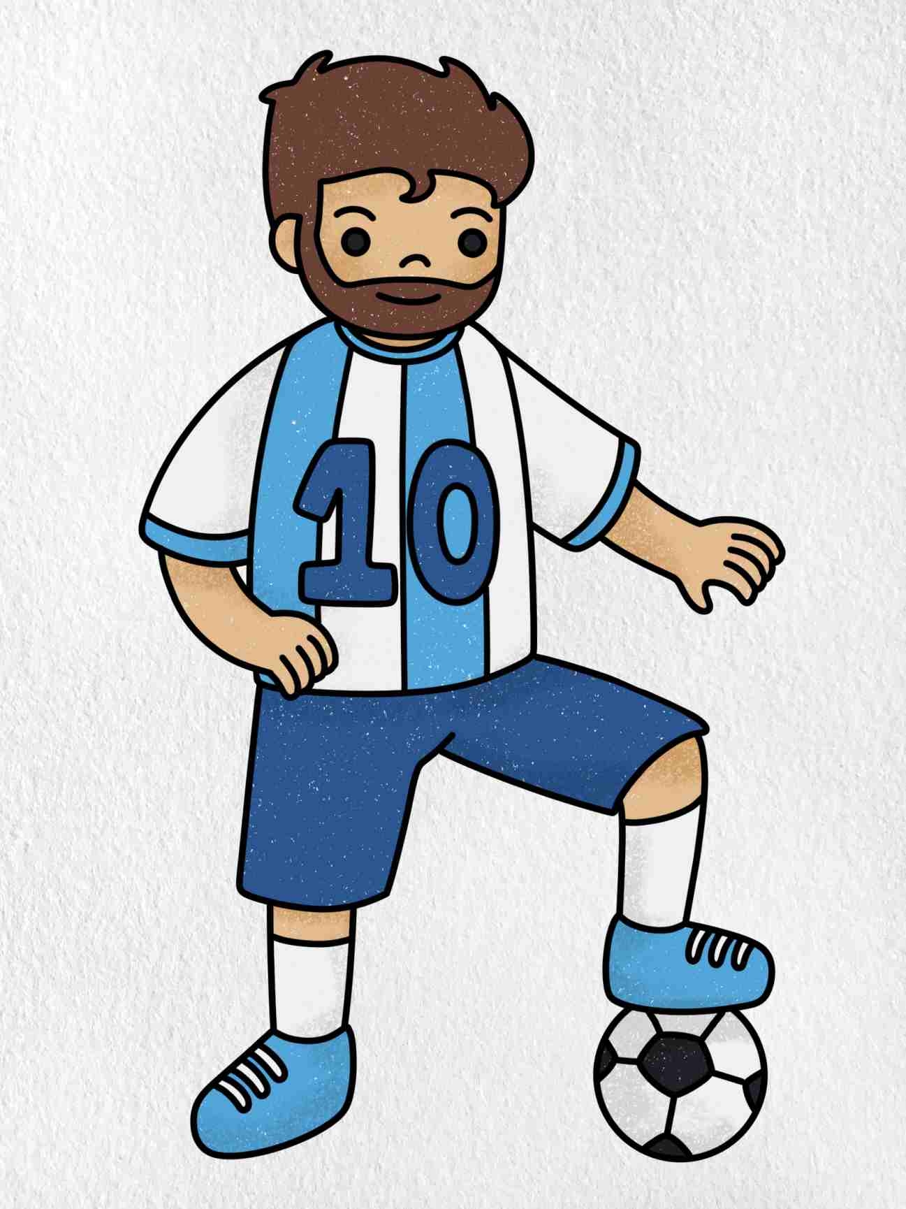 how to draw messi