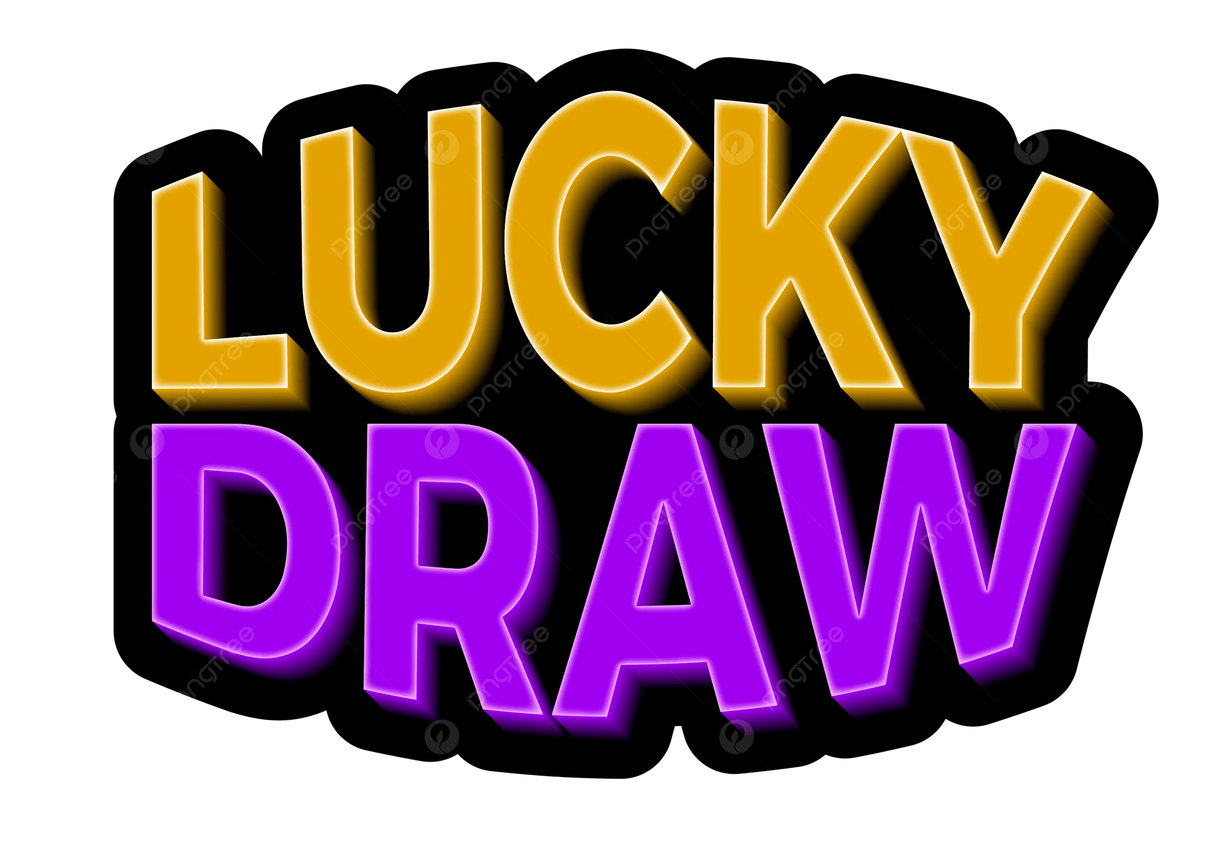 Lucky Draw Typography Text Design Transparent Background Vector 
