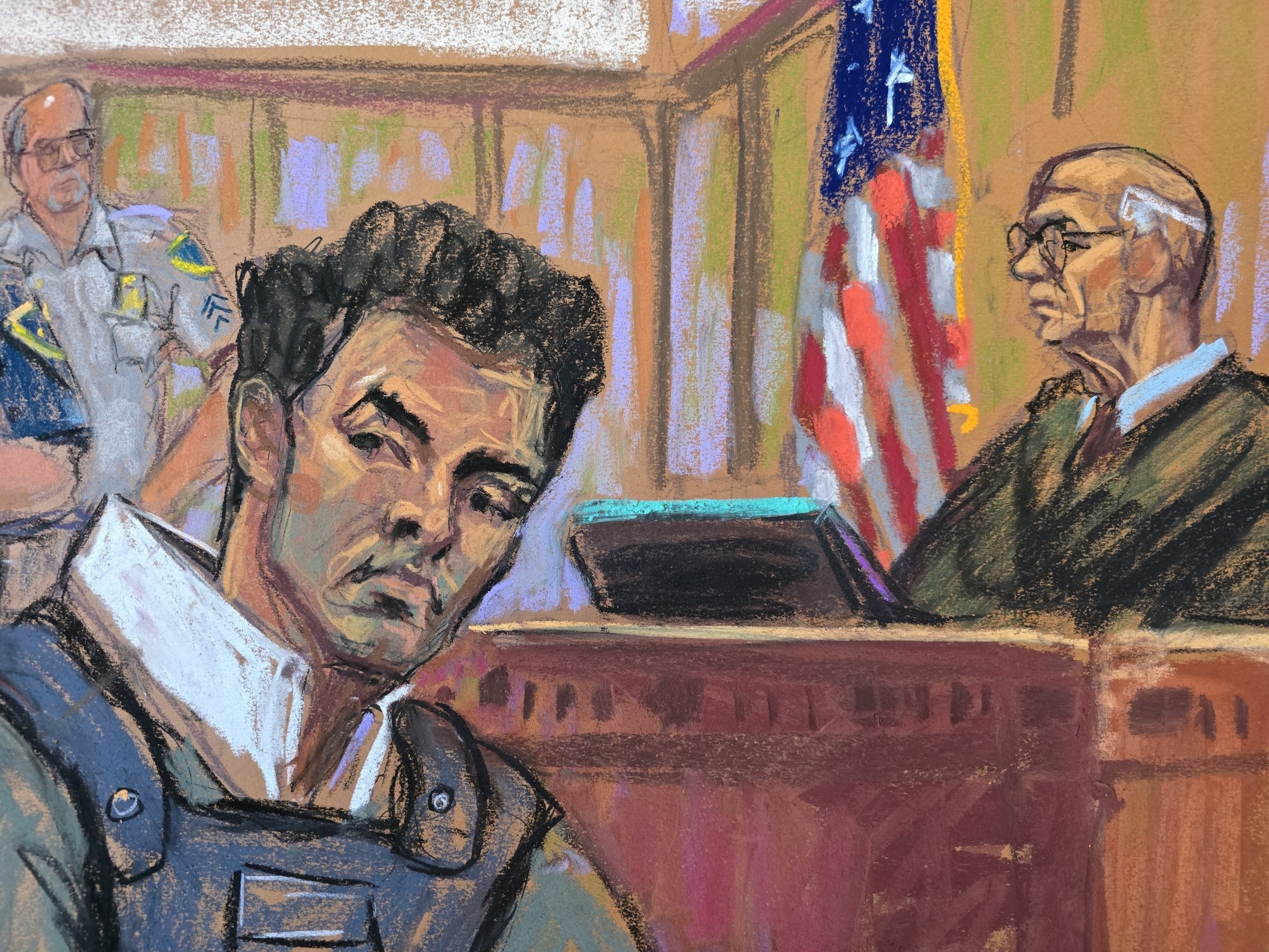 courtroom drawing