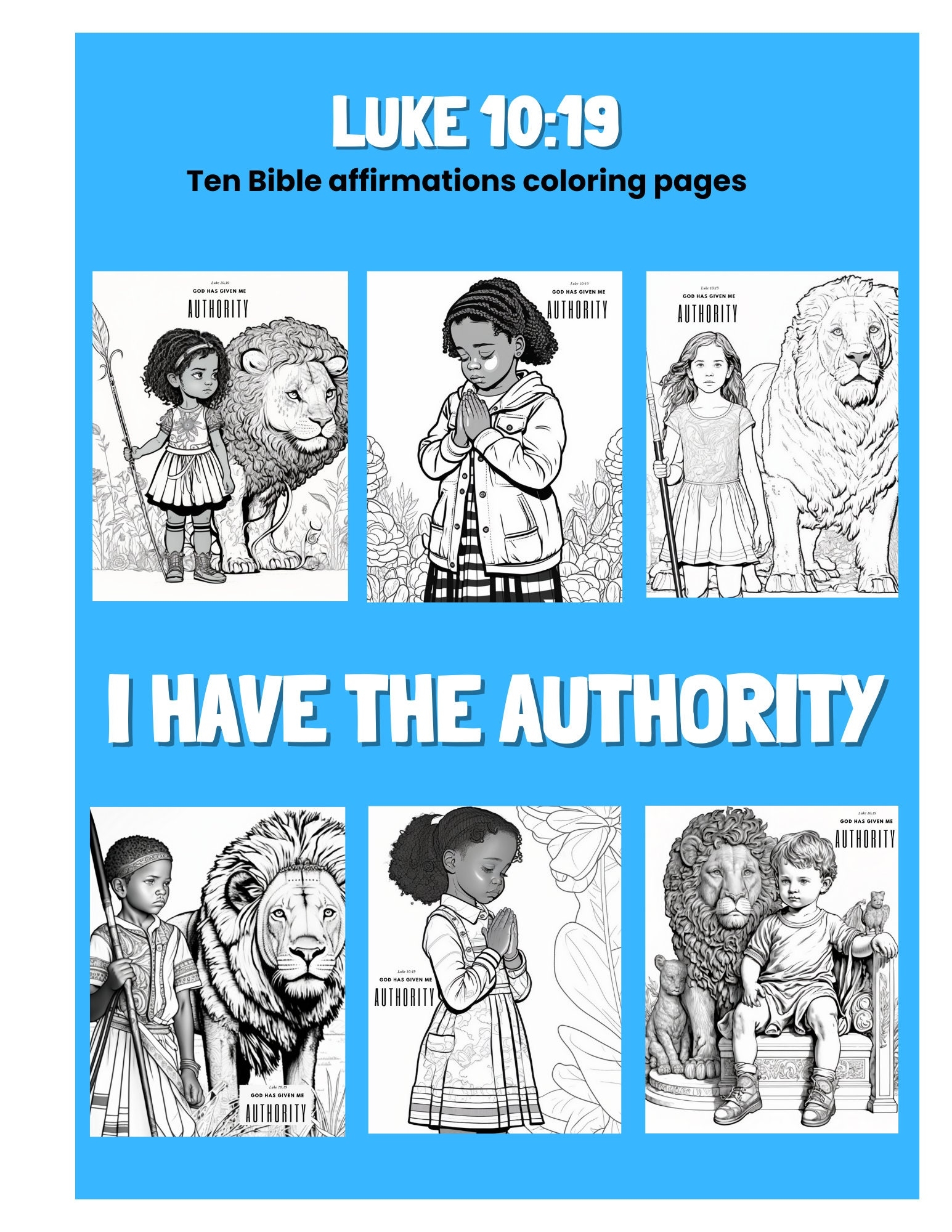 Luke 10 19 Biblical Affirmation Coloring Page Printable Christian 