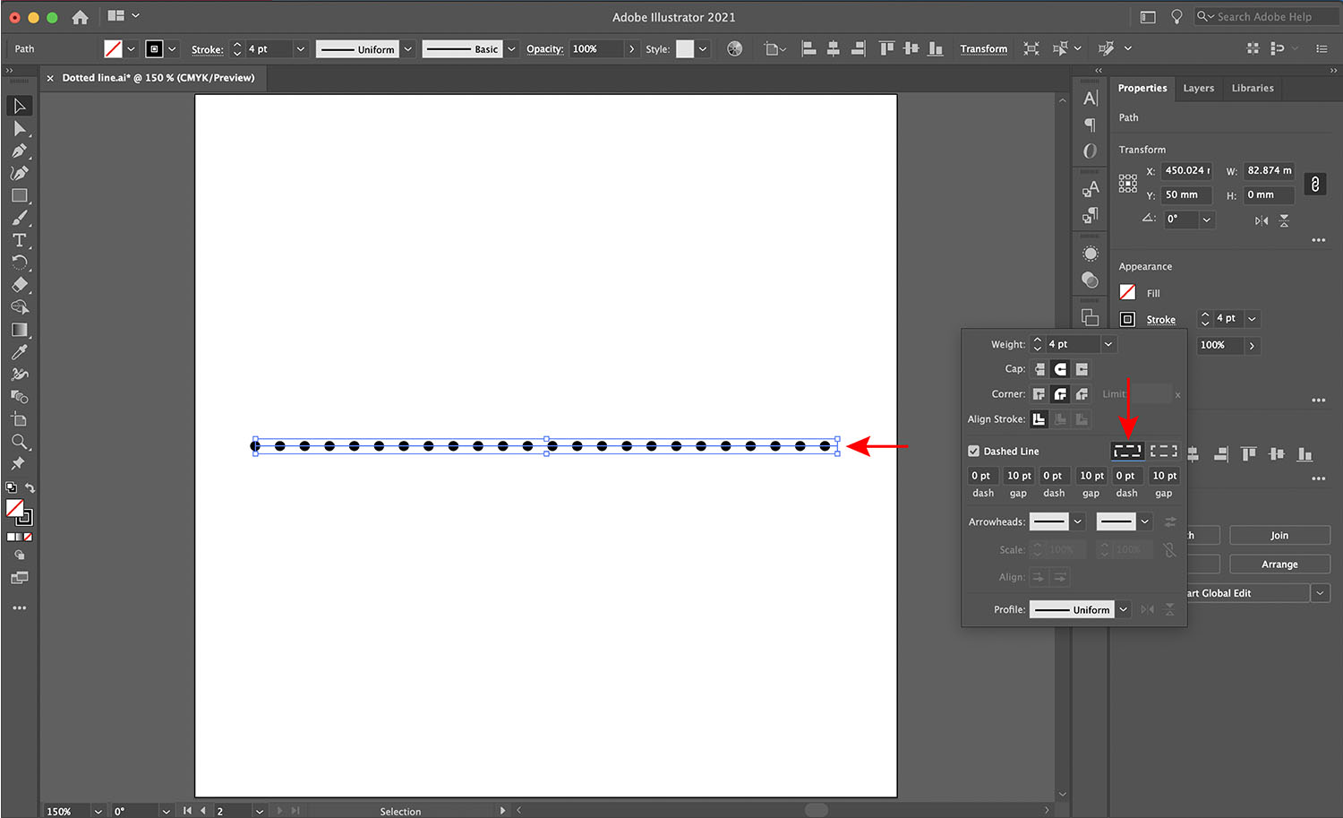 Make A Dotted Line In Illustrator Design Bundles
