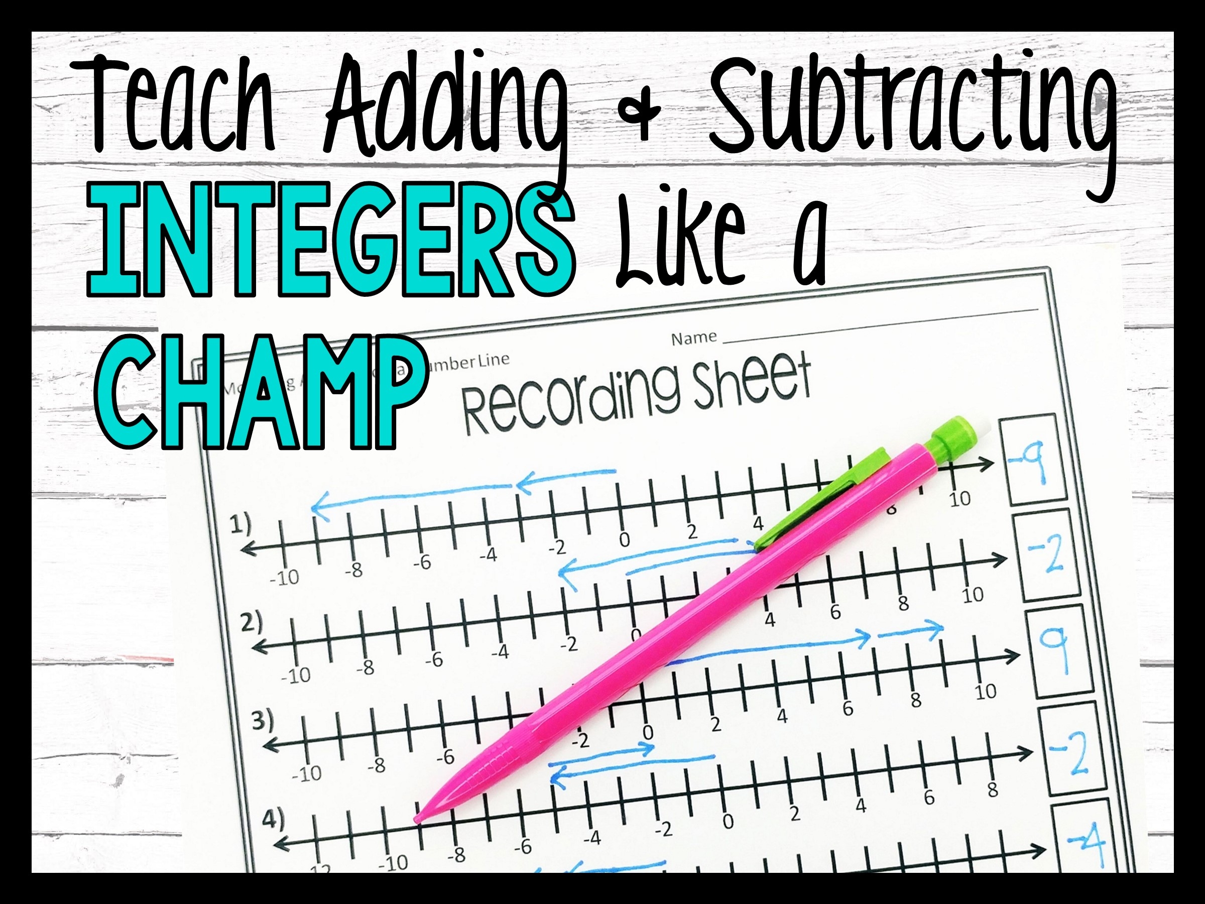 addition and subtraction integers worksheet