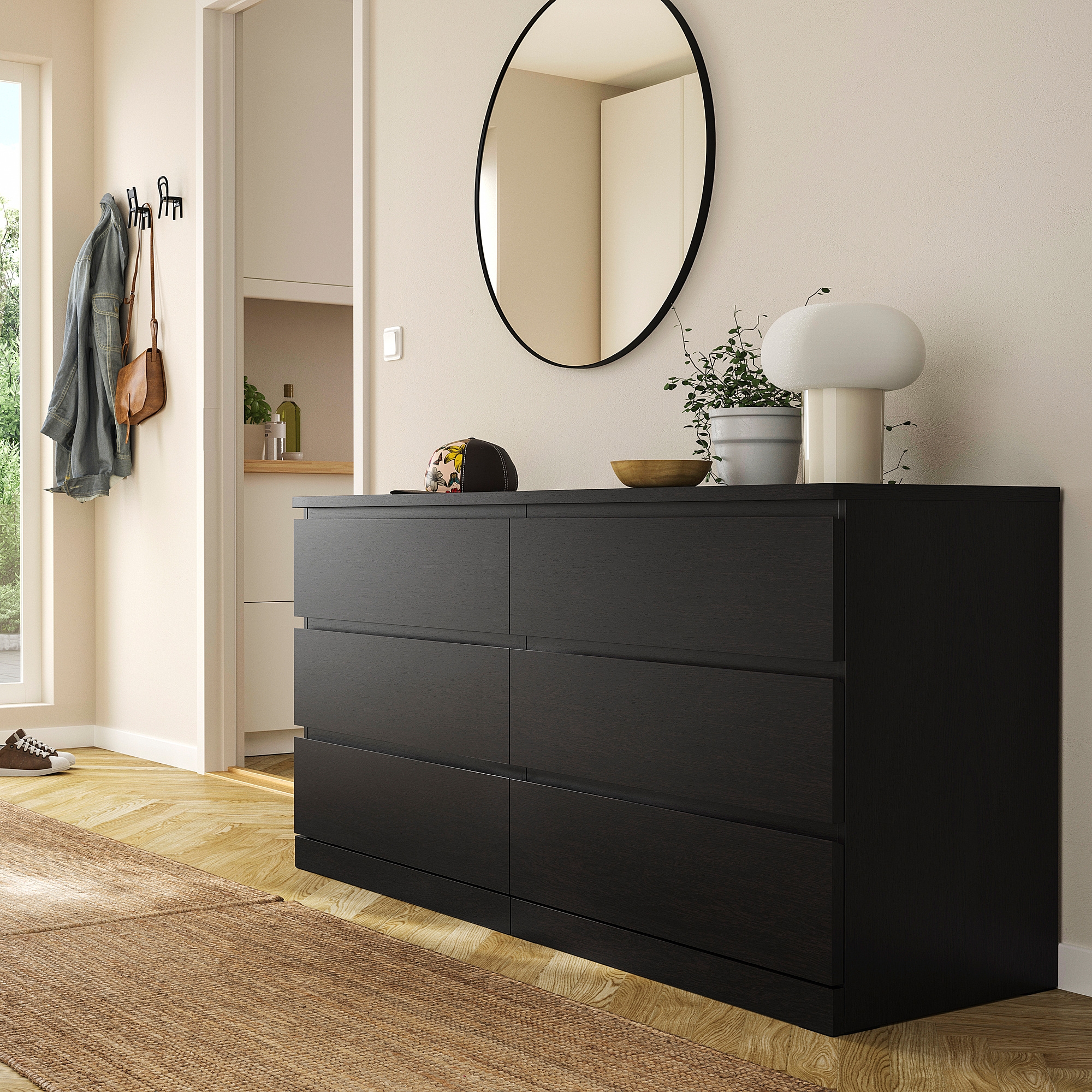 MALM Chest Of 6 Drawers Black brown 160x78 Cm IKEA Indonesia