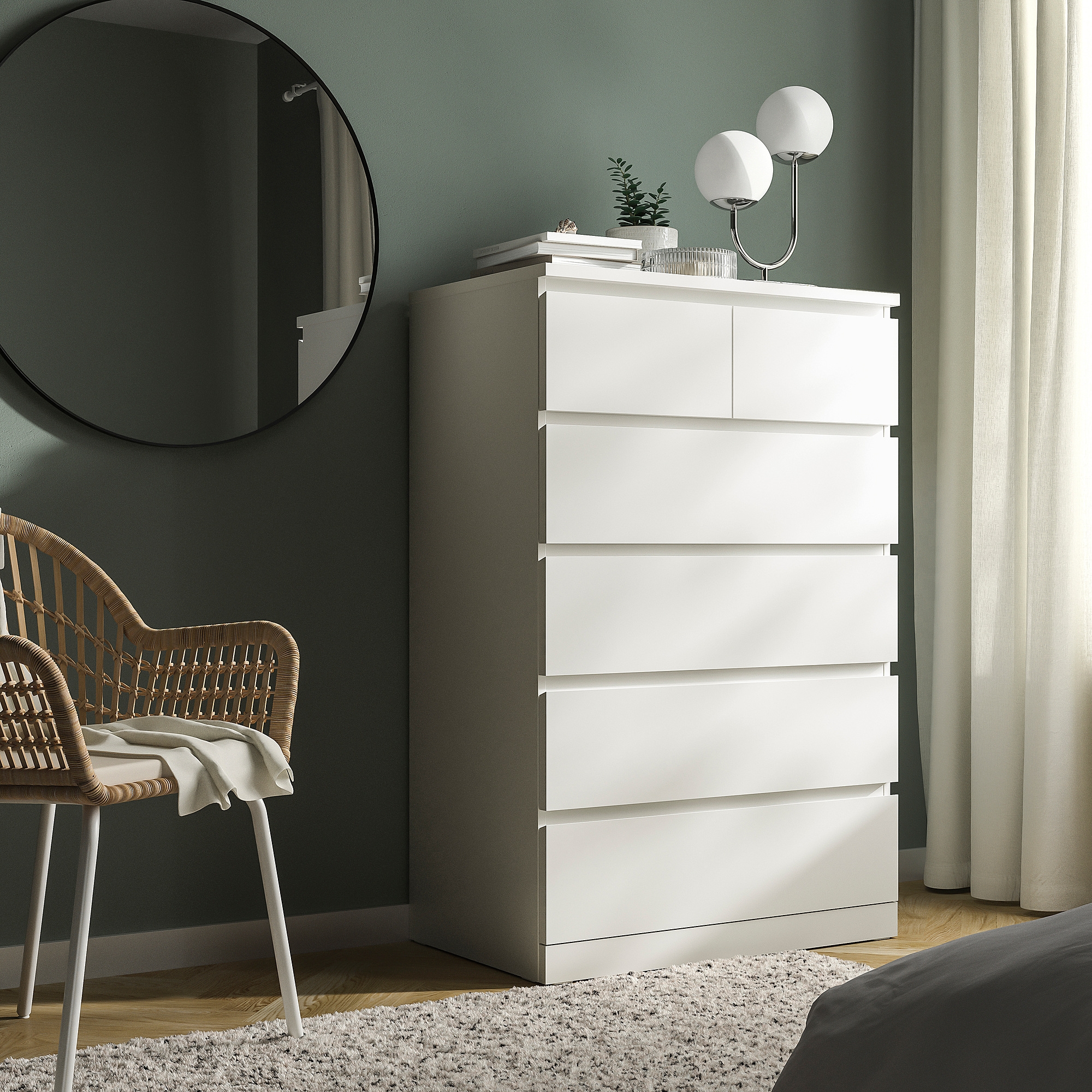 MALM Chest Of 6 Drawers White 80x123 Cm IKEA Indonesia