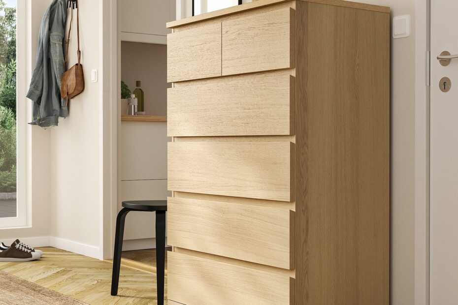 MALM Chest Of 6 Drawers White Stained Oak Veneer 80x123 Cm IKEA Indonesia