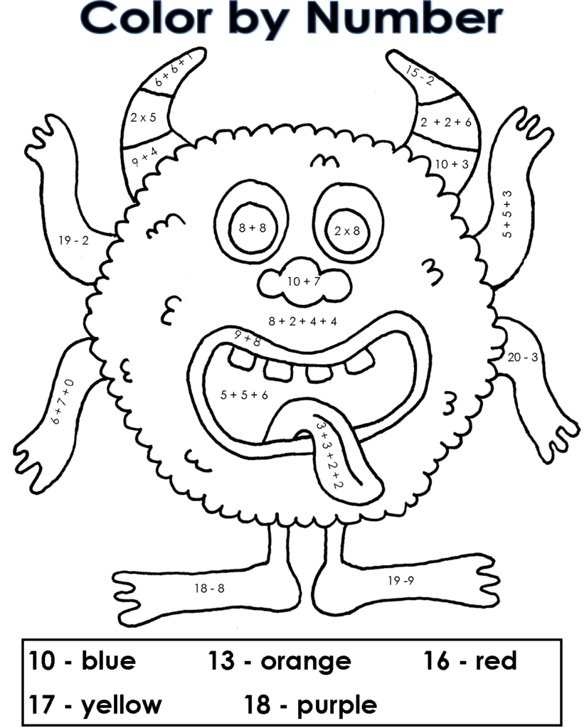 math coloring sheets printable