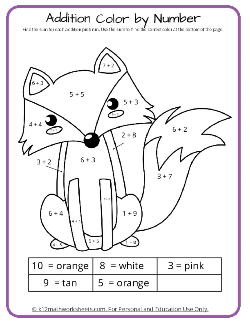 maths coloring in sheets