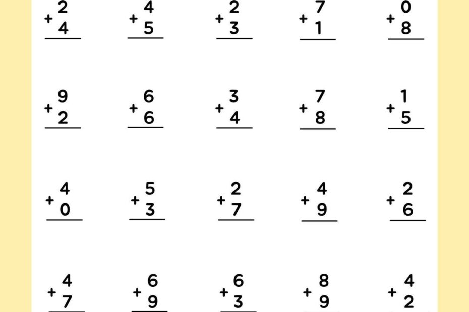 Math Drill Addition Worksheet 1 Etsy Australia