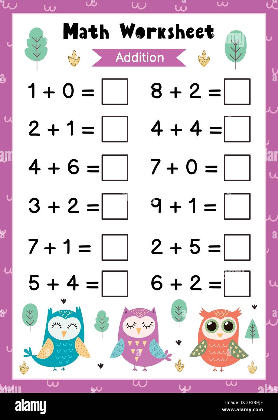 kindergarten simple math worksheets