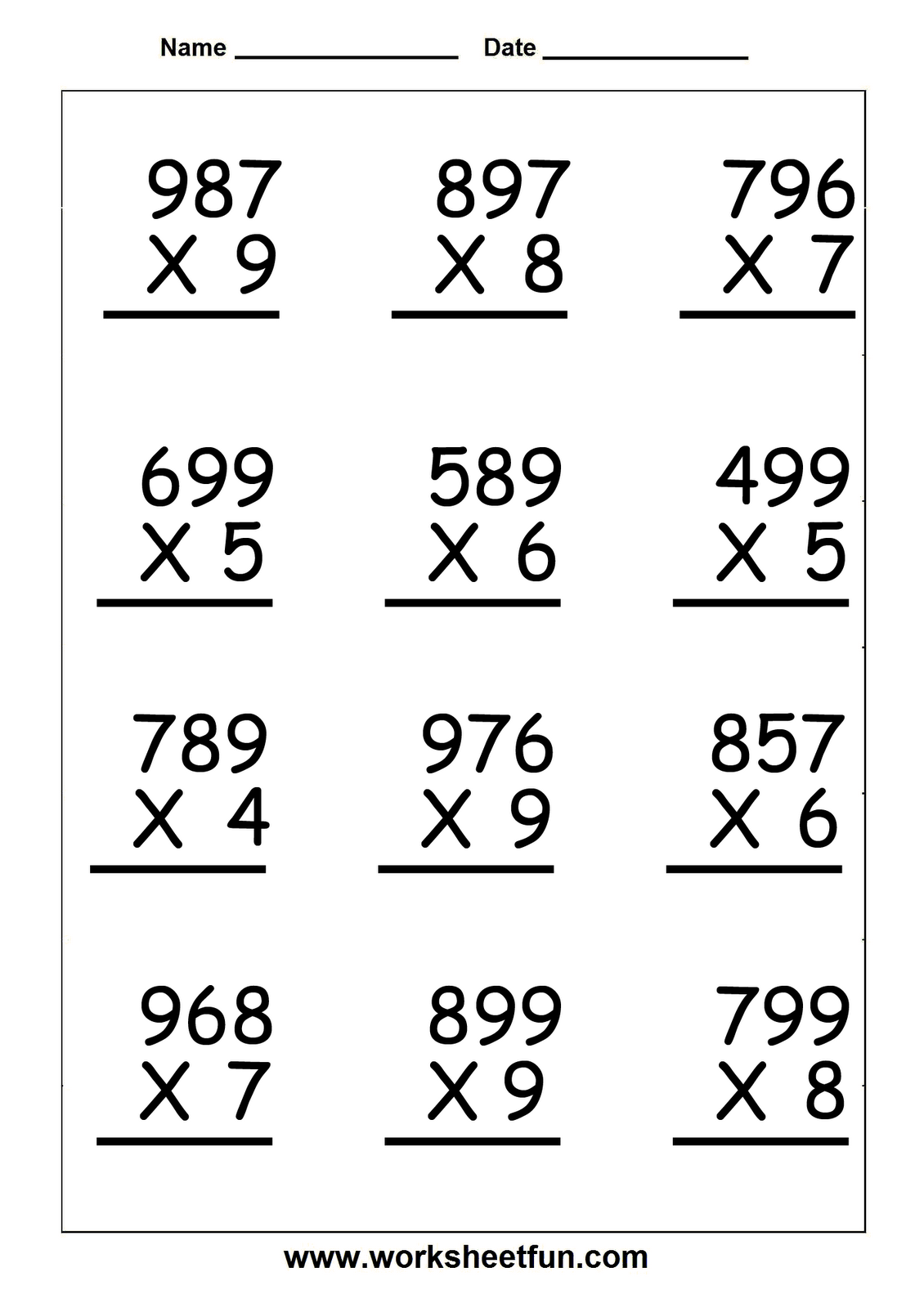 5th grade math worksheets printable