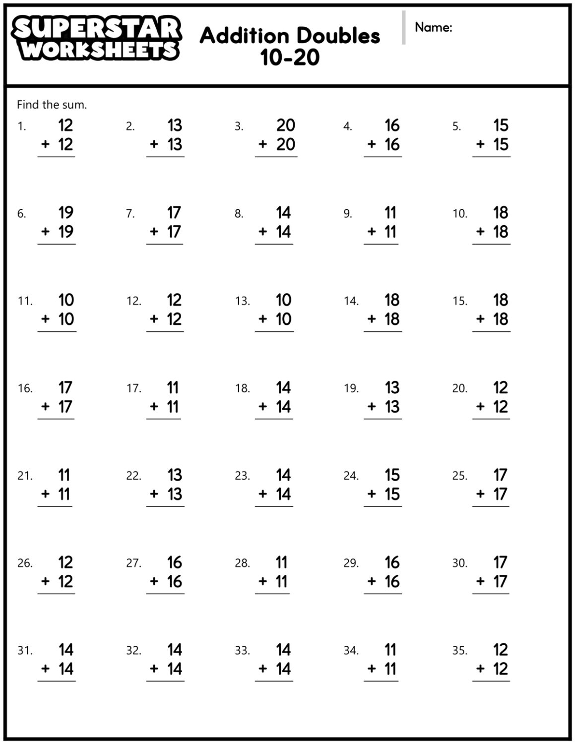 math sheets to print