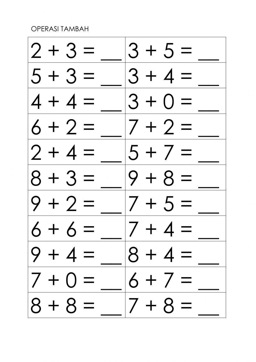 math preschool worksheets