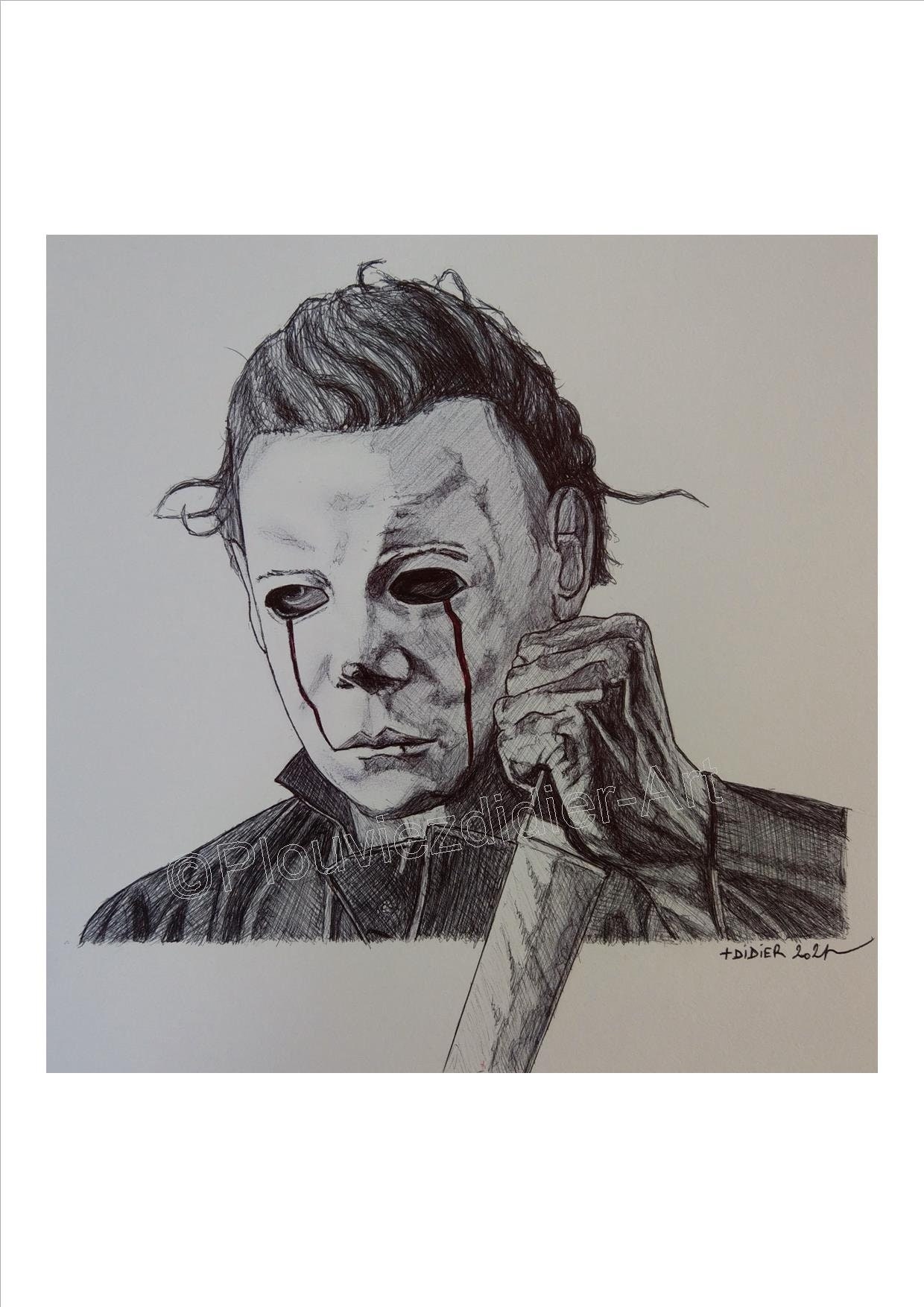 Michael Myers Halloween 2 Drawing print 
