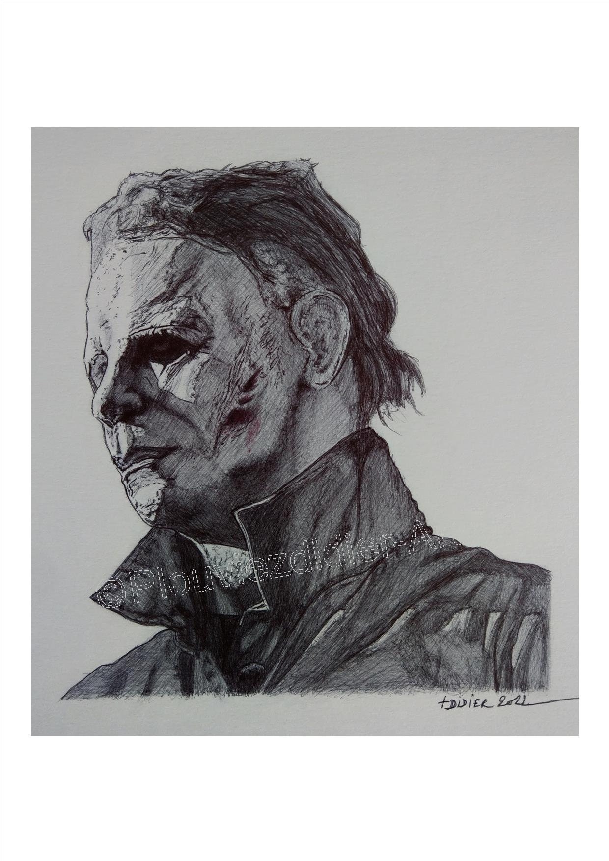 Michael Myers Halloween Ends drawing print 