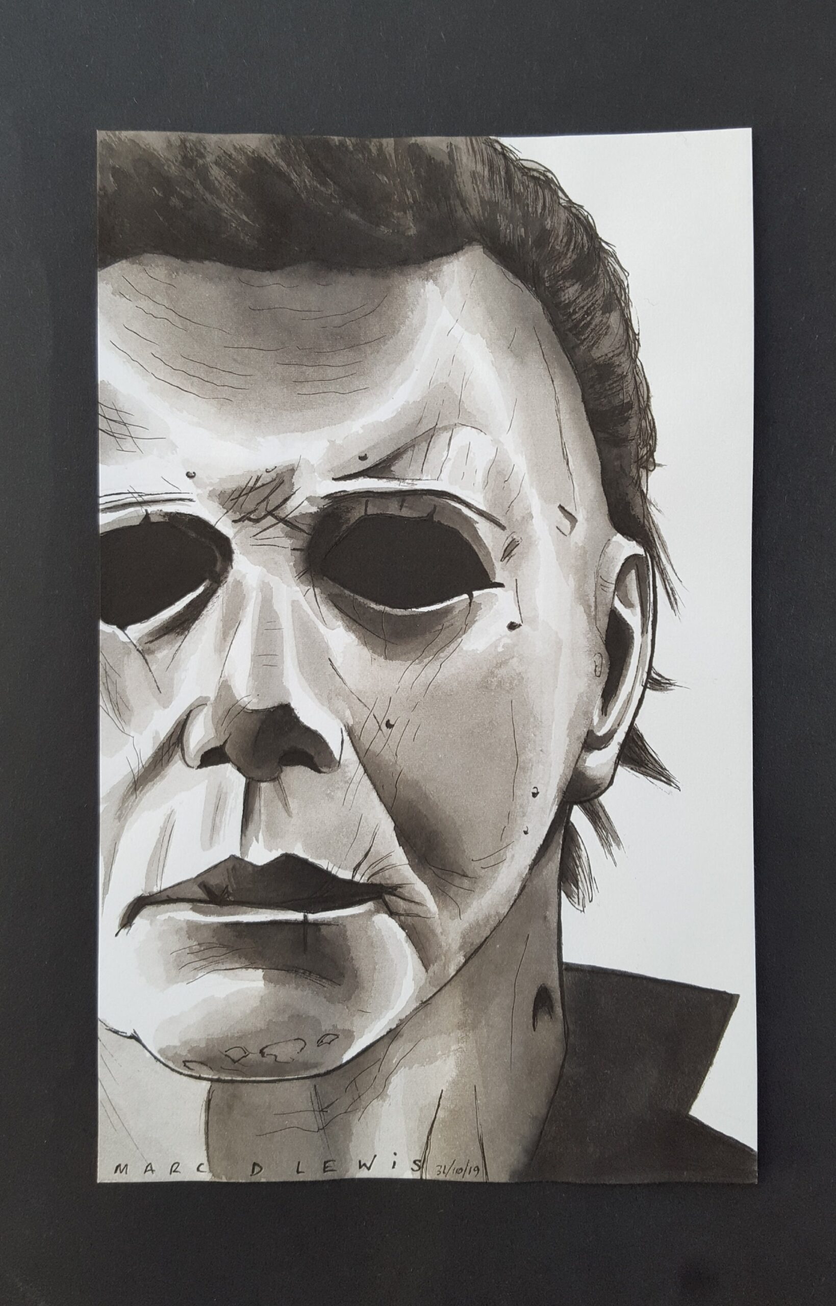 MICHAEL MYERS HALLOWEEN Original Ink Drawing On Paper Etsy