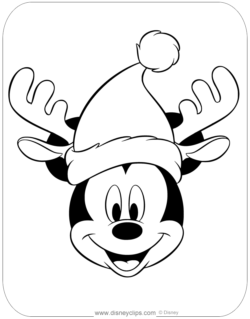 free mickey mouse christmas coloring pages