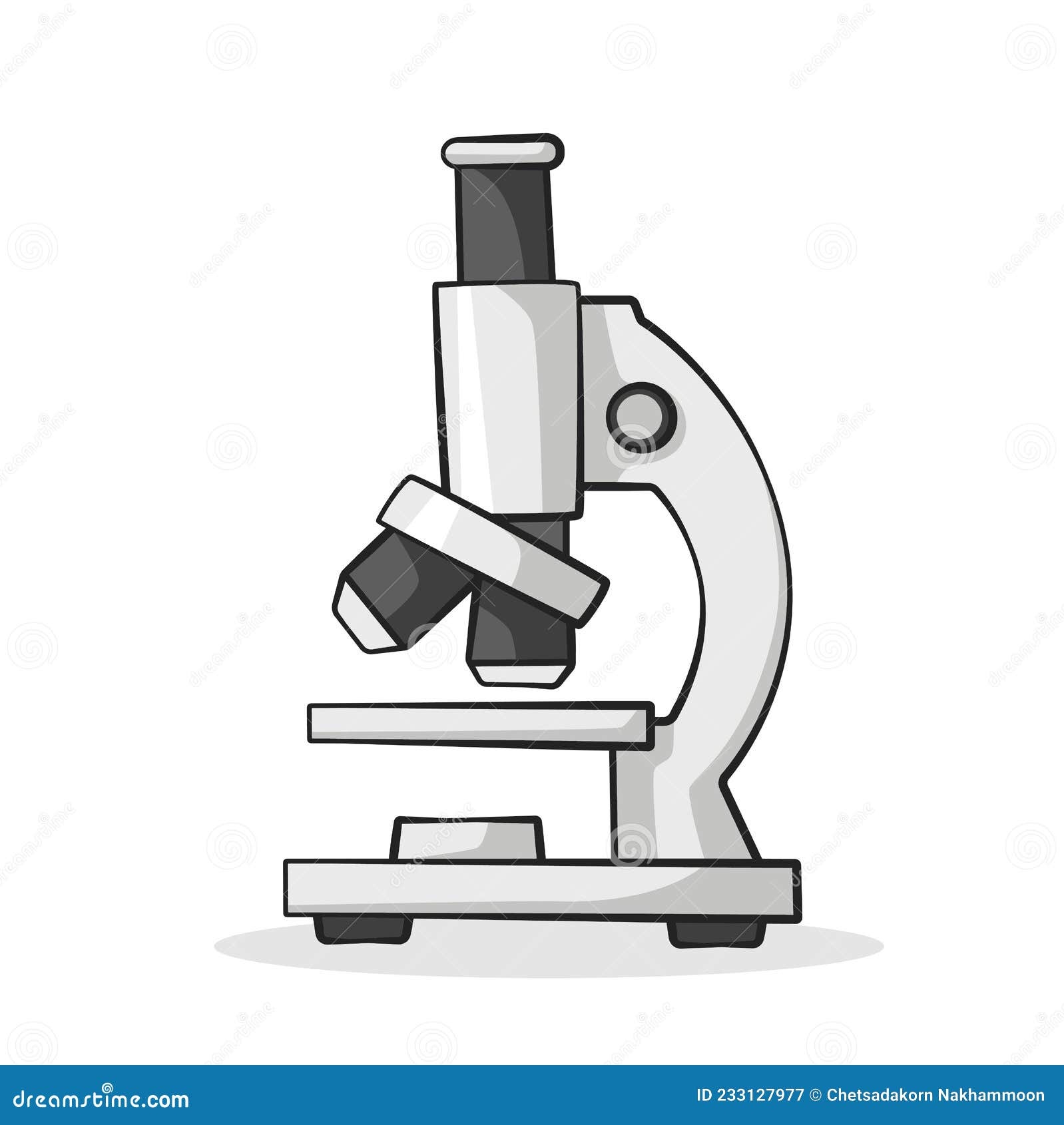 Microscope In Drawing Style Isolated Stock Vector Illustration Of Draw Background 233127977