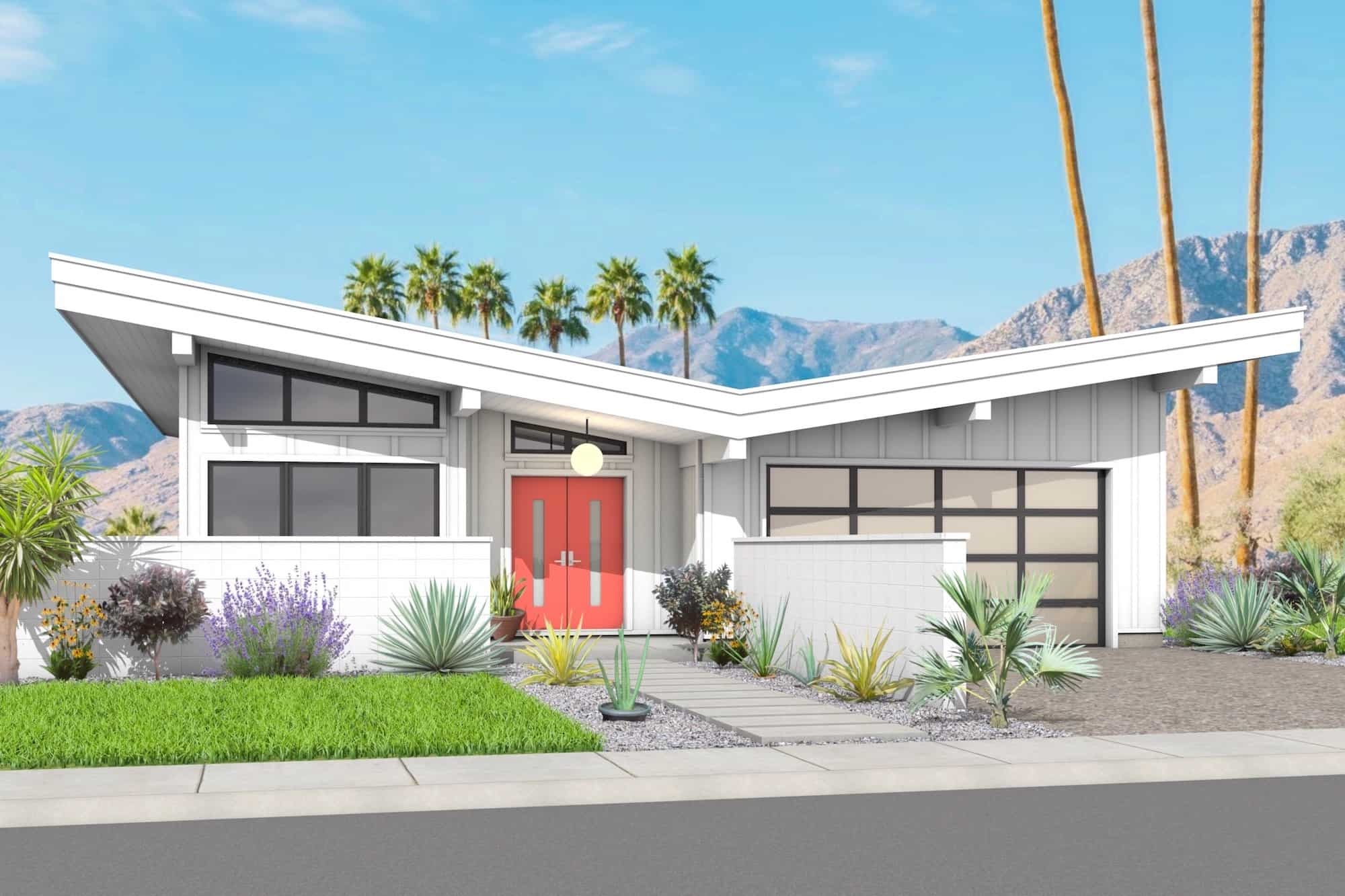 Mid Century Modern Floor Plan 2 Bedrms 2 Baths 1627 Sq Ft 211 1041