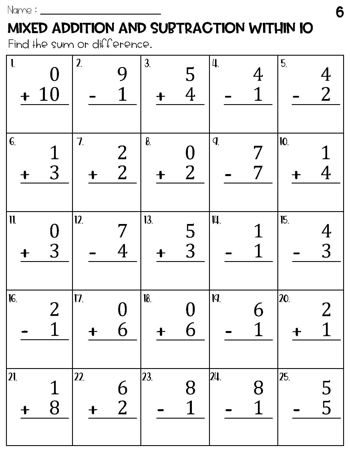 mixed number addition and subtraction worksheet
