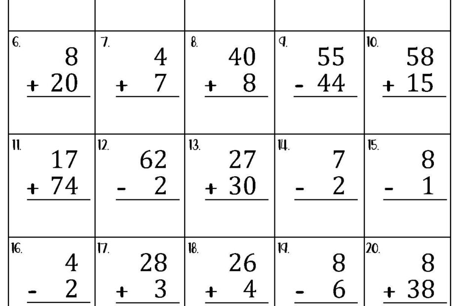 Mixed Addition And Subtraction Within 100 Worksheets Etsy