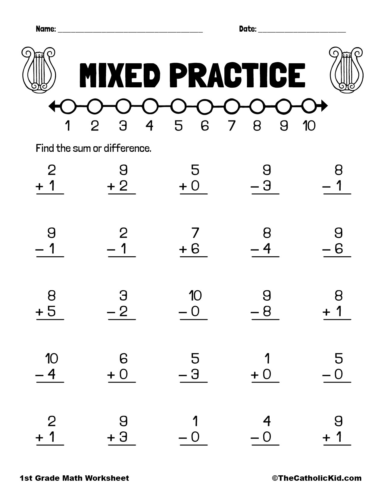 Mixed Practice Math Worksheet TheCatholicKid Worksheets Library