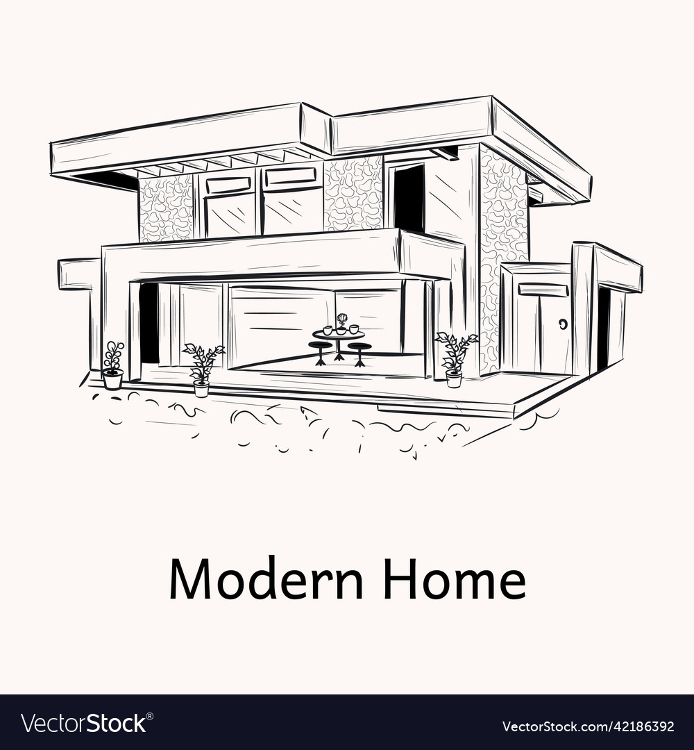 Modern Home Royalty Free Vector Image VectorStock