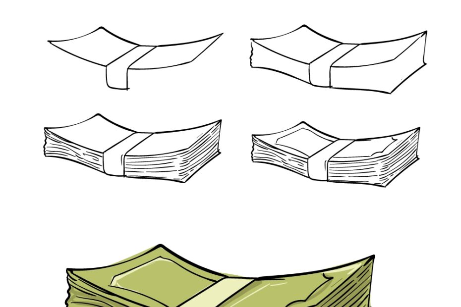Money Drawing How To Draw Money Step By Step