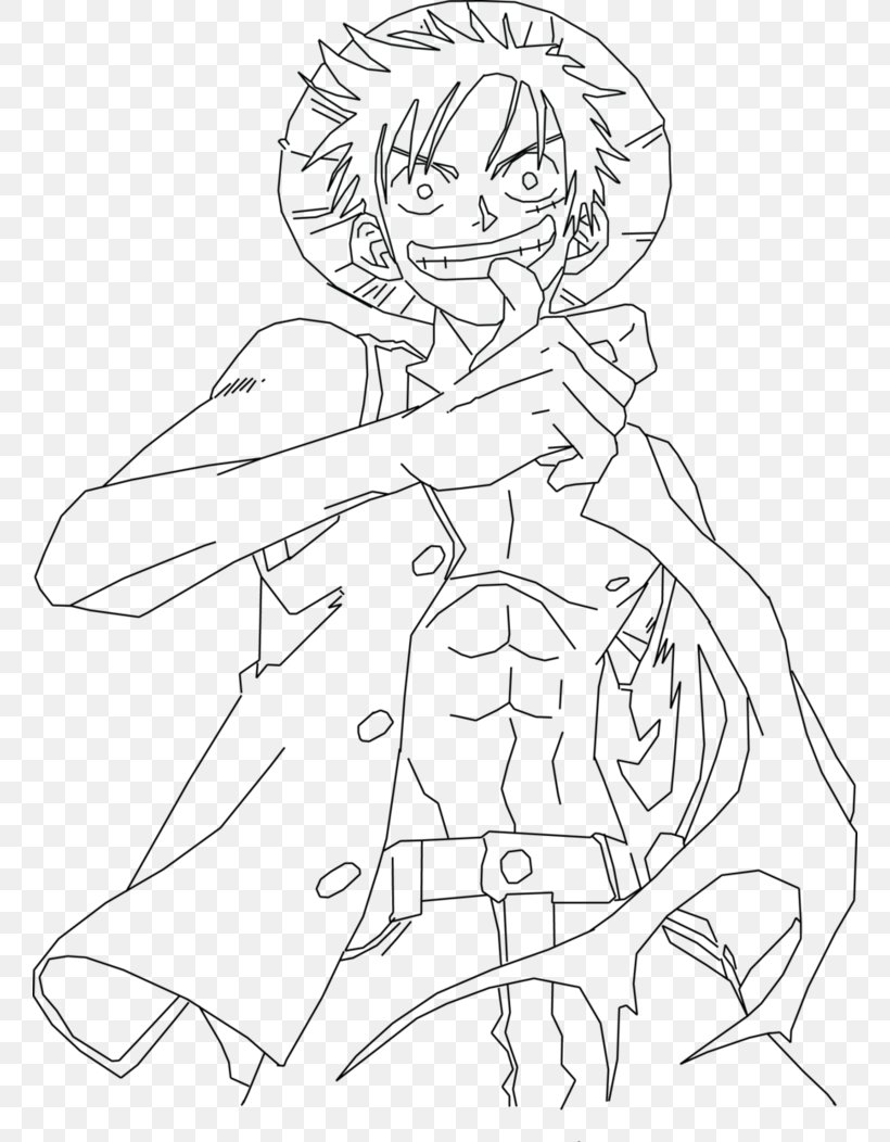 Monkey D Luffy Line Art Drawing Character PNG