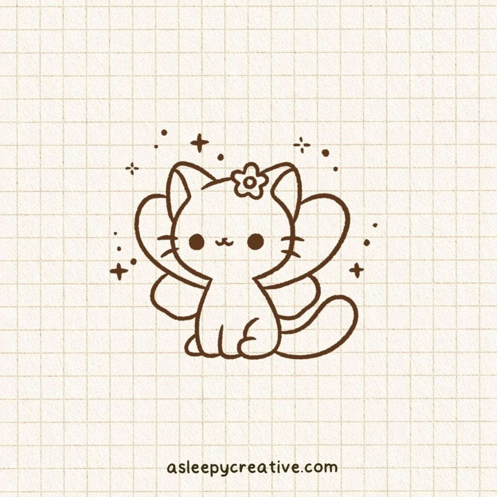 More Cute U0026 Easy Cat Drawing Ideas A Sleepy Creative