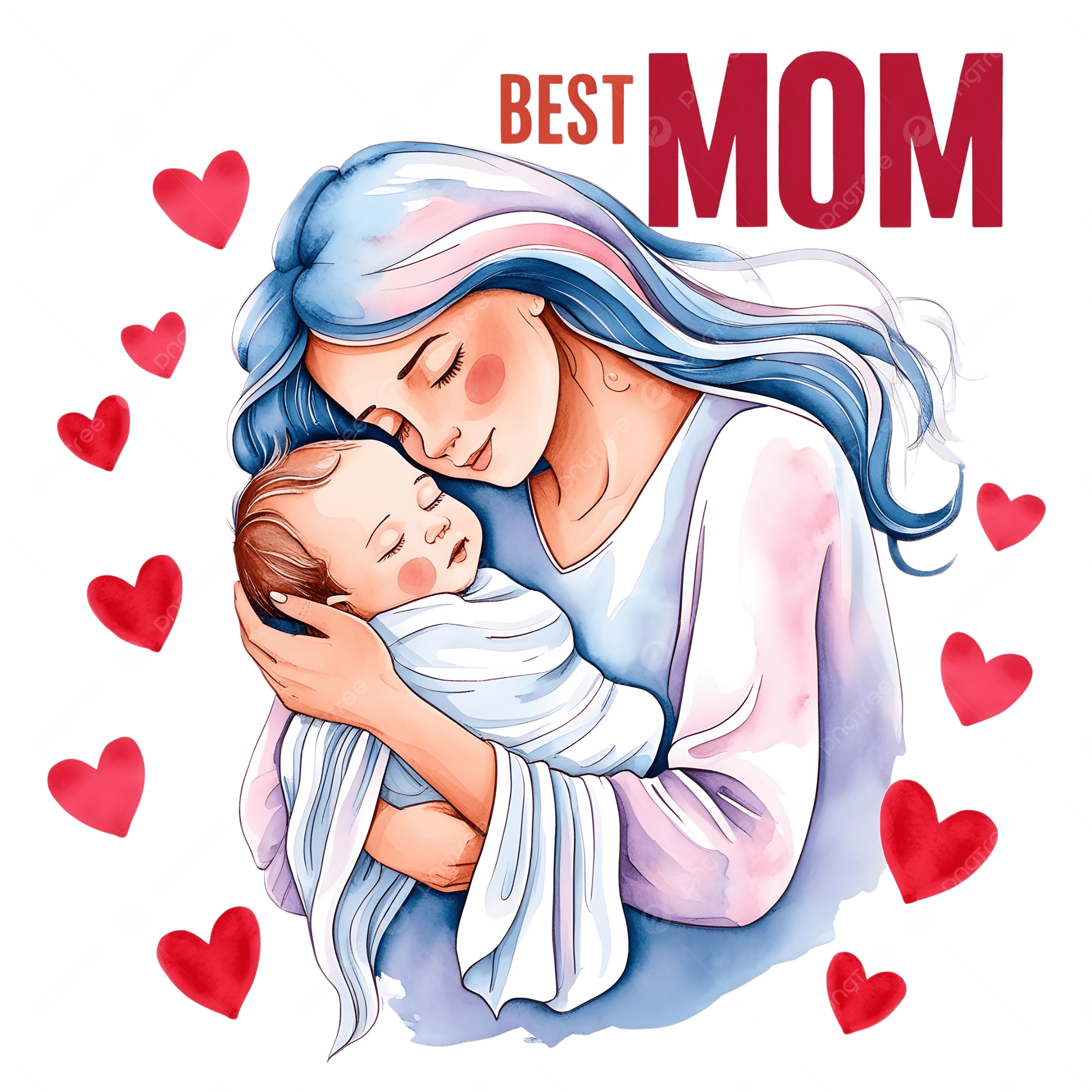 Mother S Day Special And Baby Love Drawing Baby And Mom New Mom Artwork Watercolor Love PNG Transparent Image And Clipart For Free Download