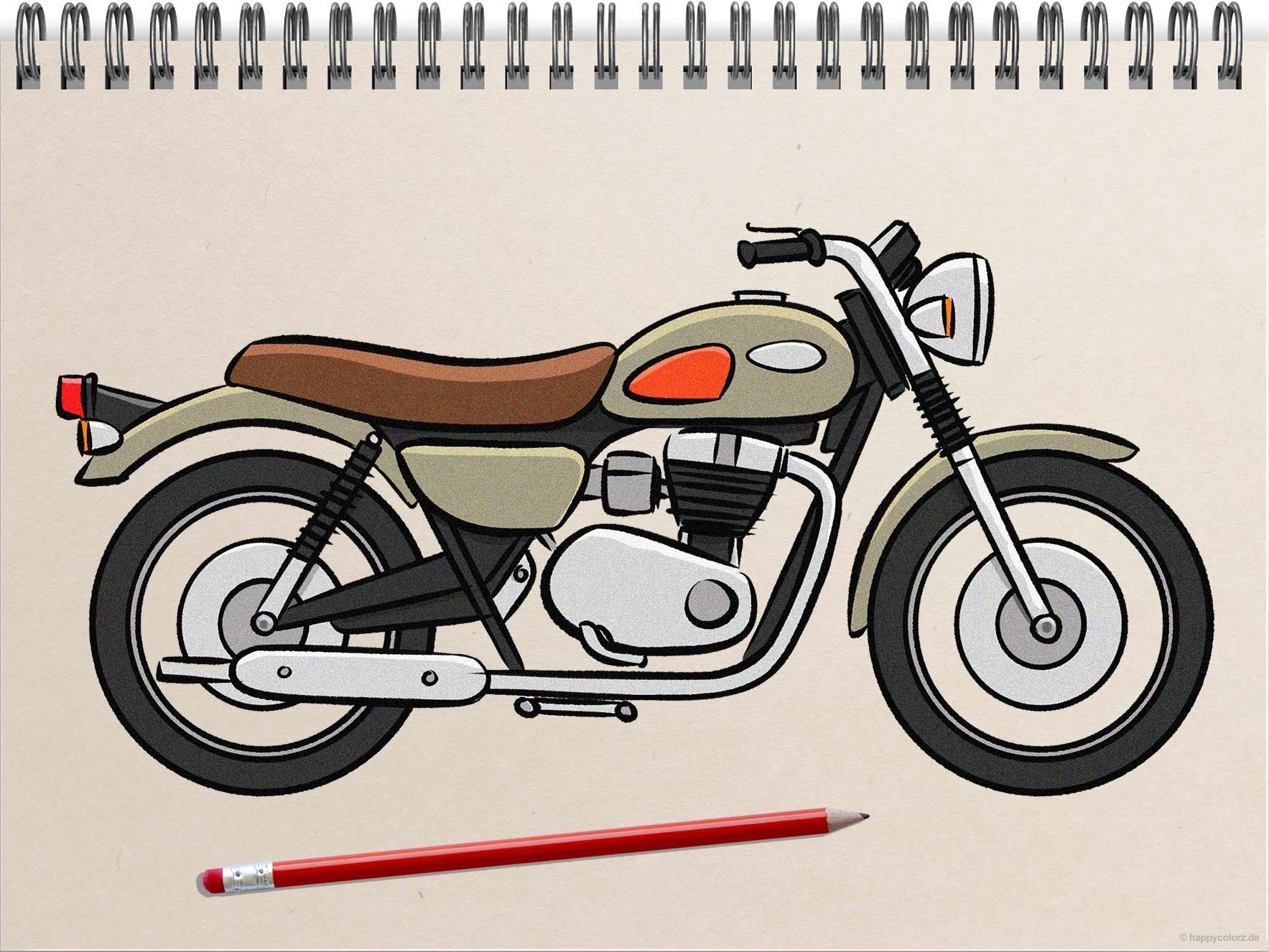 how to draw a motorcycle