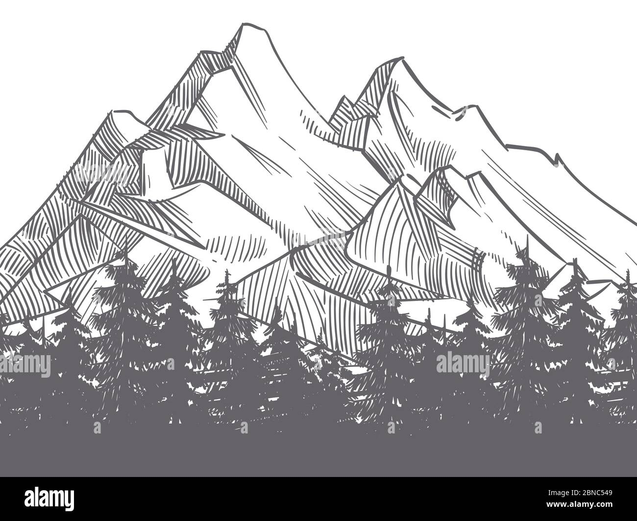 Mountain Landscape Drawing Hi res Stock Photography And Images Alamy