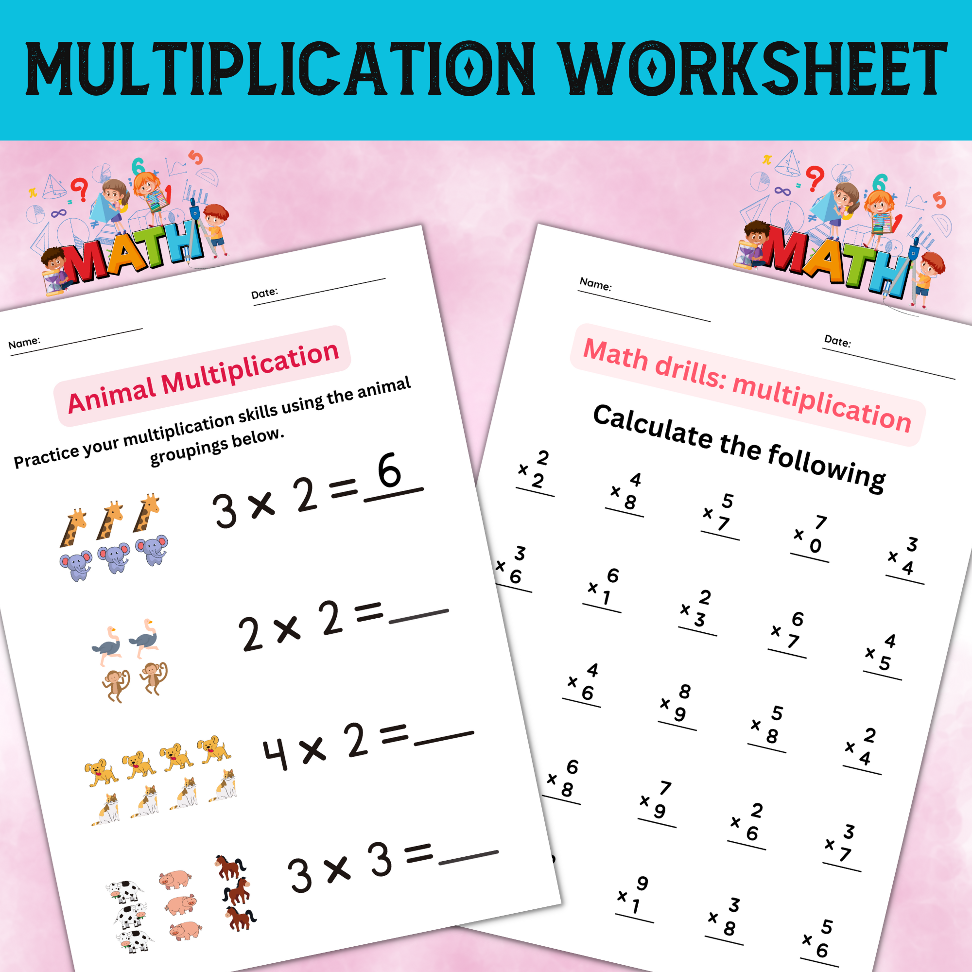 math practice multiplication worksheets