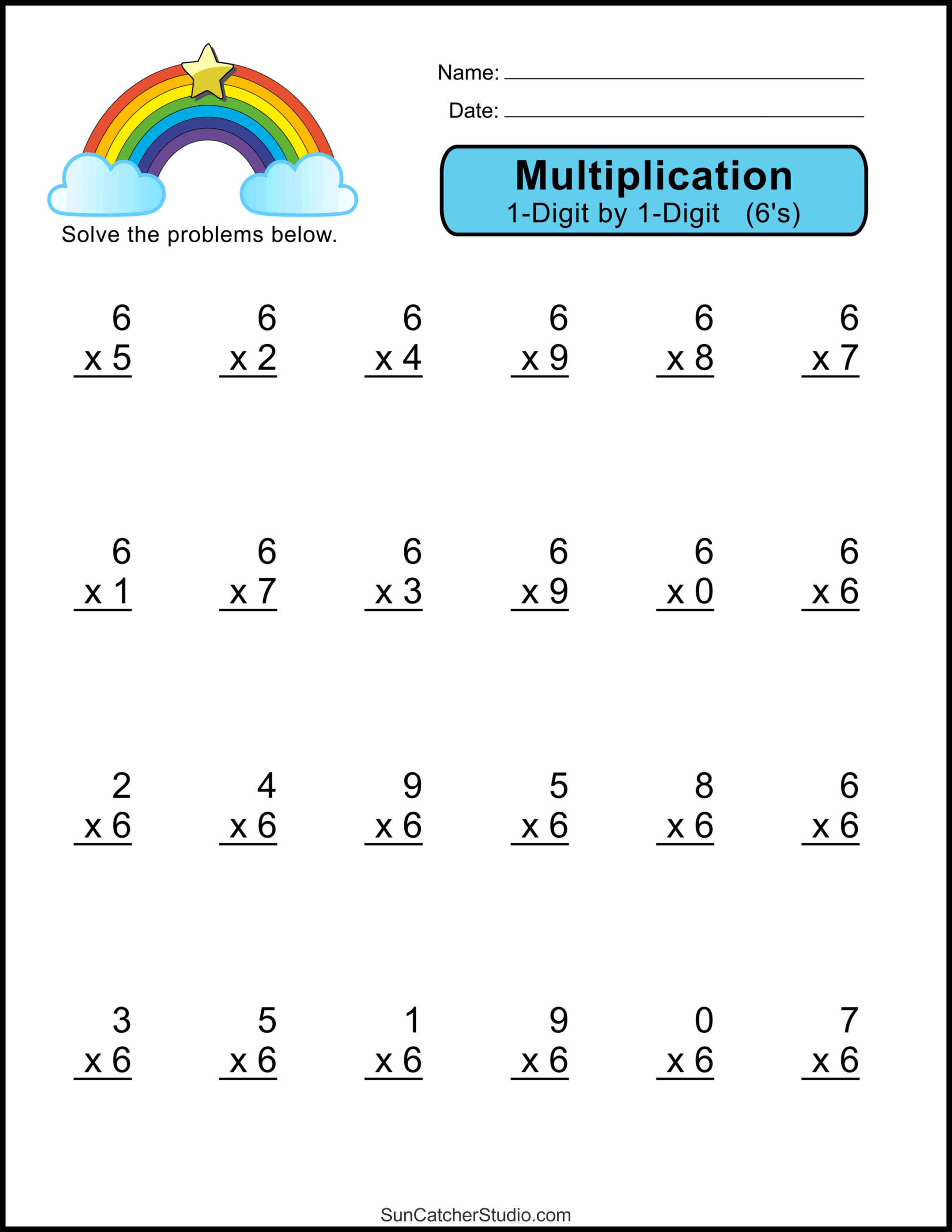 multiplication math sheets