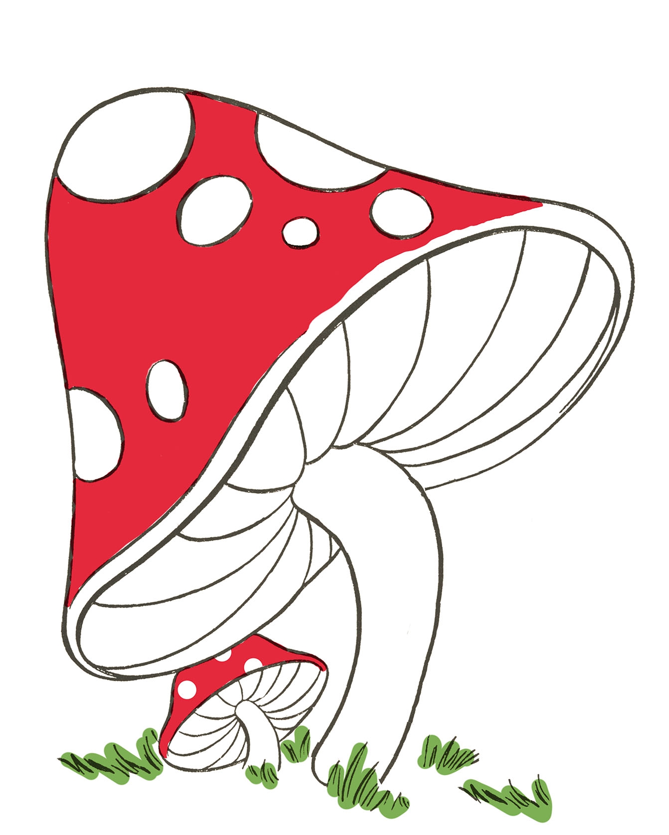 draw mushrooms easy