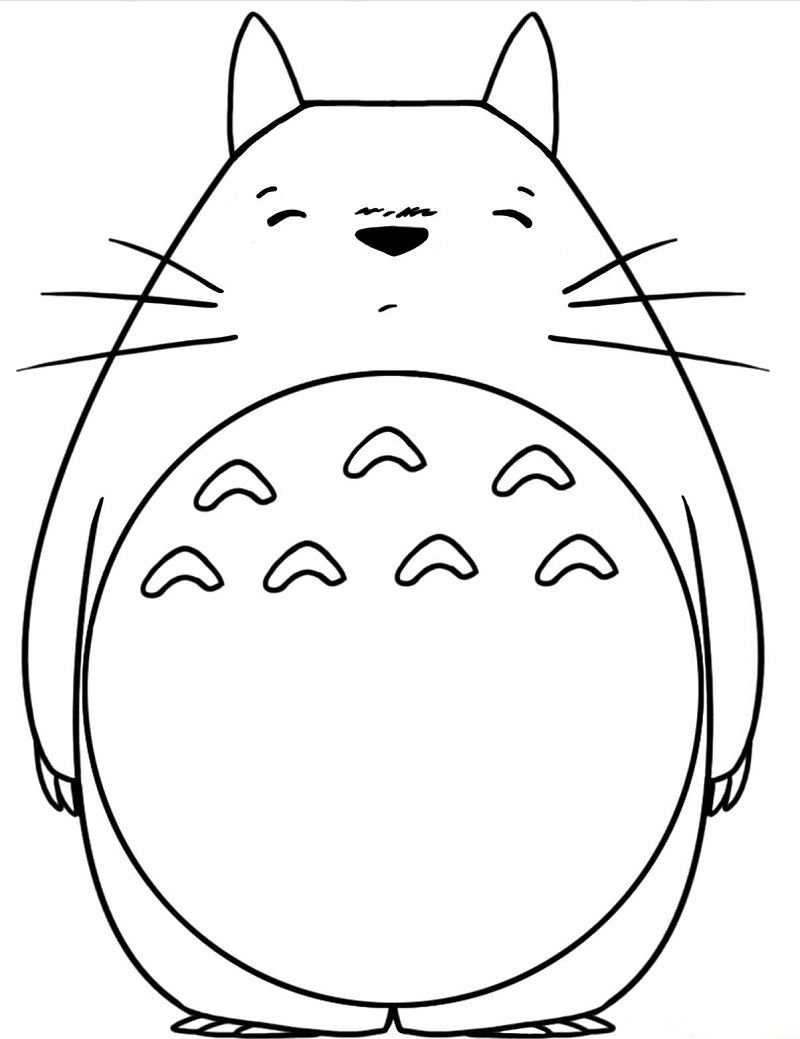 My Neighbor Totoro Smiling Coloring Page Anime Coloring Pages