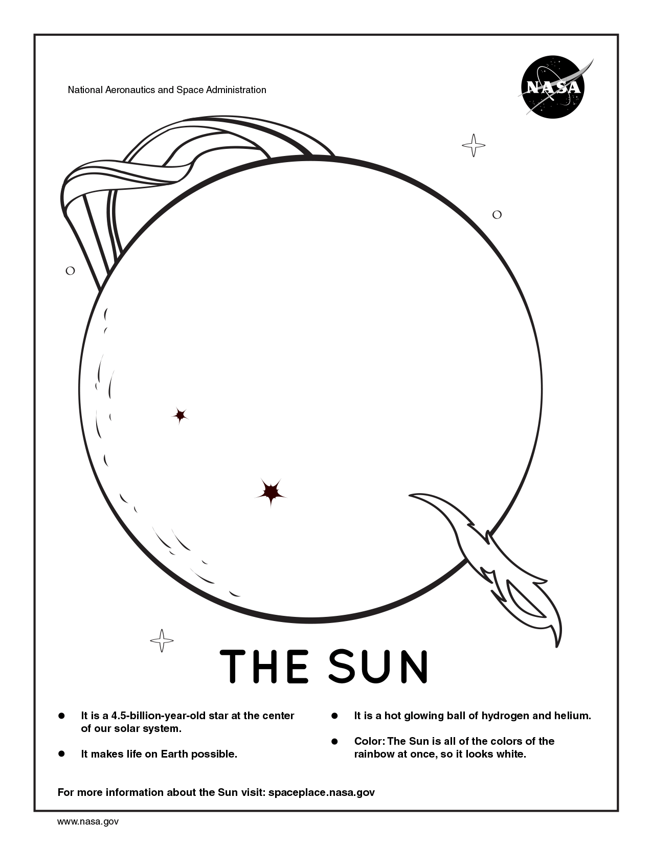 sun coloring sheet