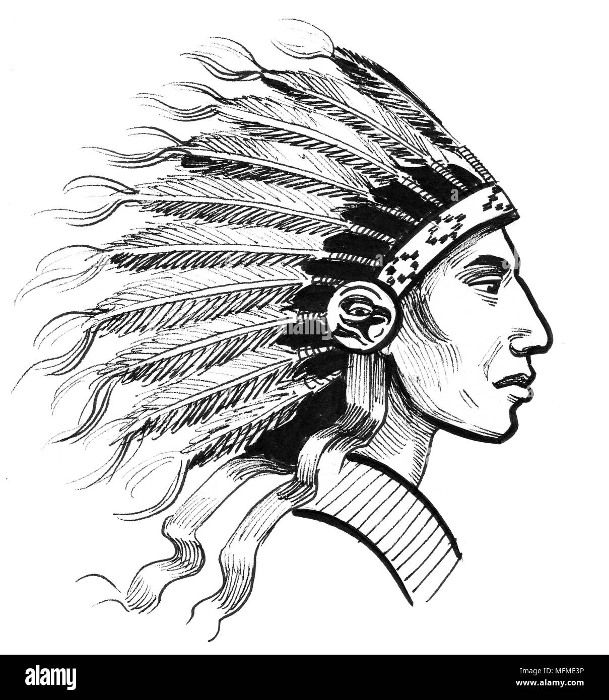 Native American Drawing Hi res Stock Photography And Images Alamy