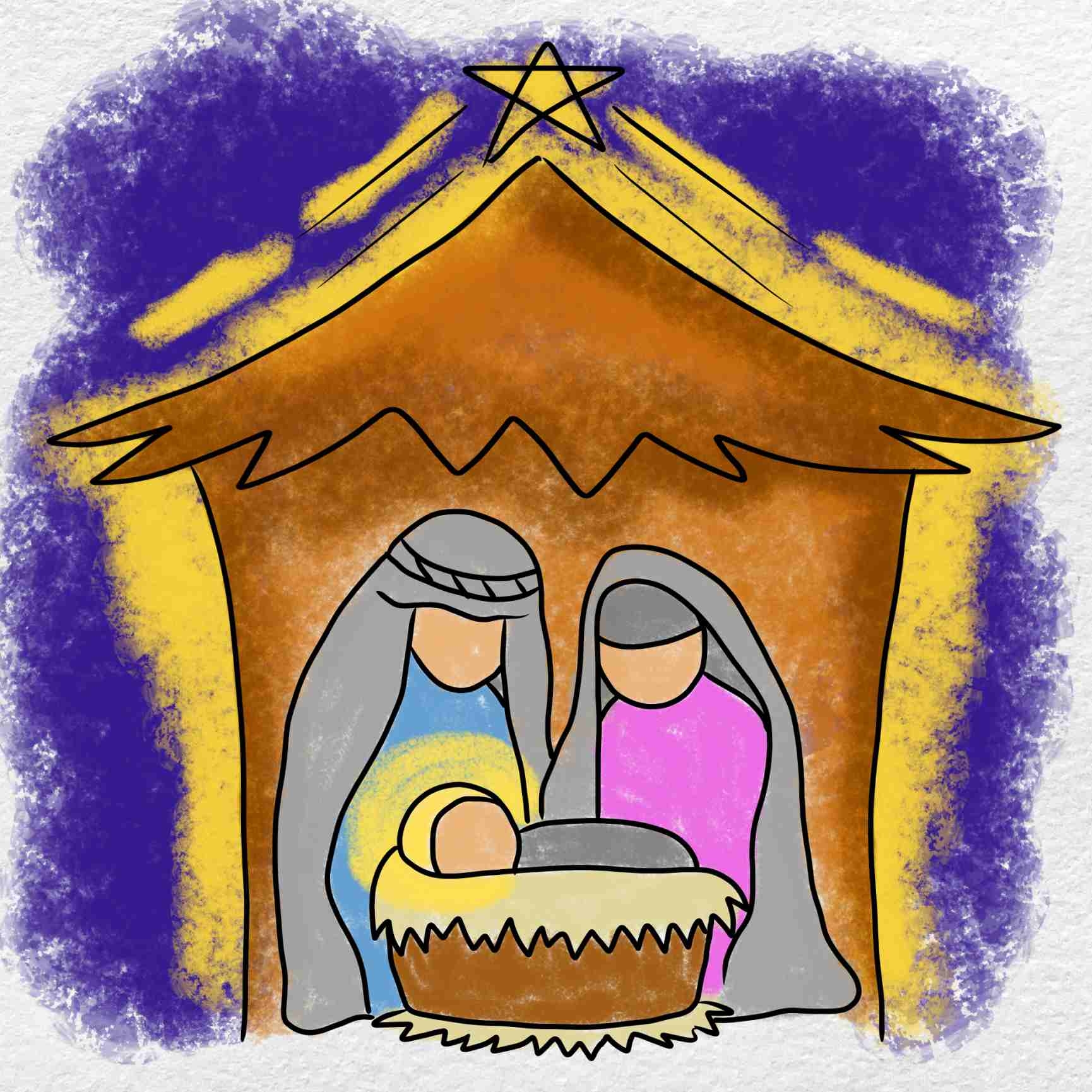 Nativity Drawing HelloArtsy