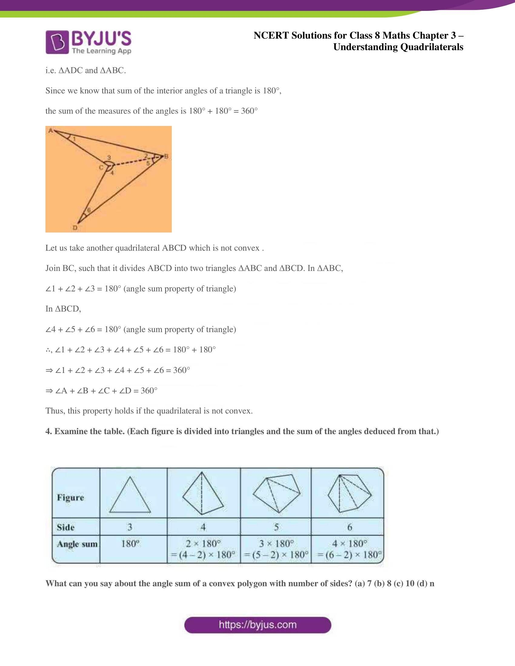 NCERT Solutions For Class 8 Maths Chapter 3 Understanding Quadrilaterals Exercise 3 1