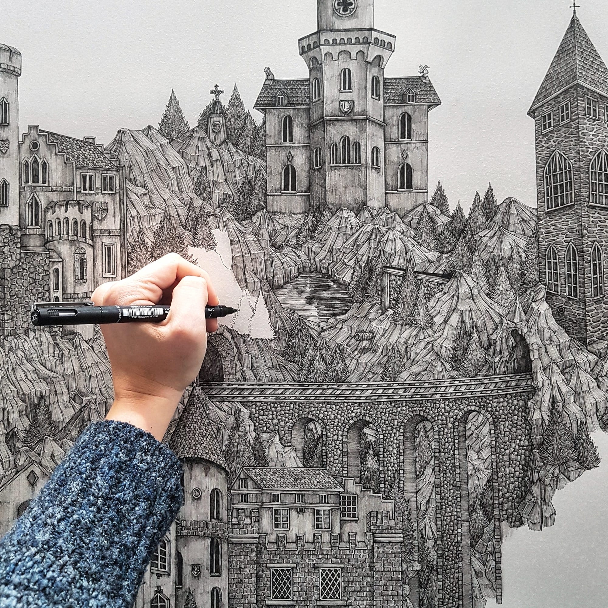 New Sprawling Ink Drawings By Olivia Kemp Explore The Landscapes Of Malta And Bavaria Colossal
