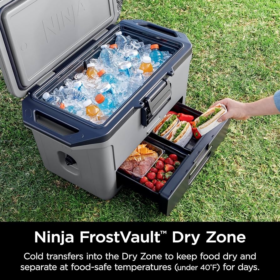 Ninja FrostVault 50 Qt Hard Cooler With Dry Zone Gray