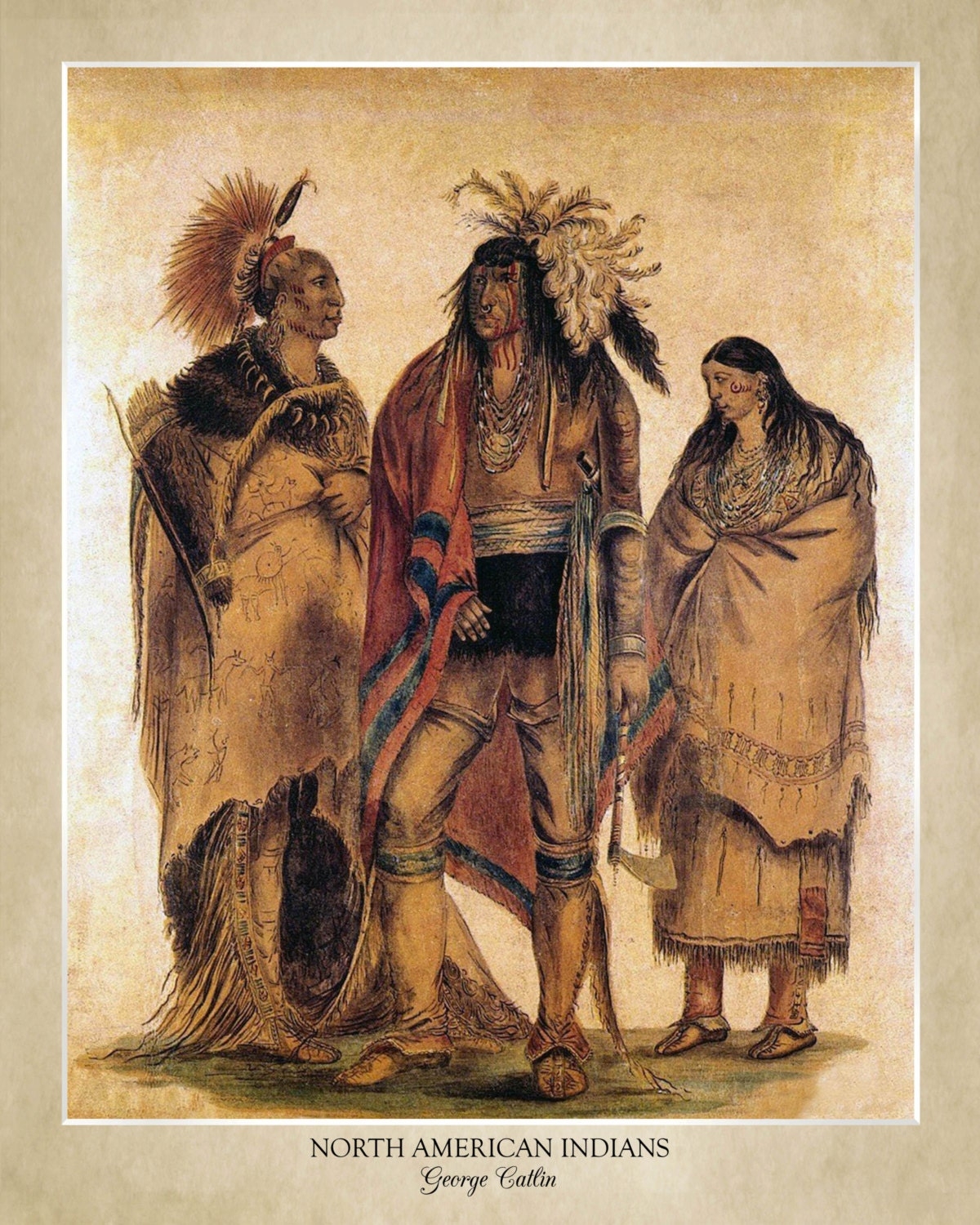 North American Indians By George Catlin 1838 18x24